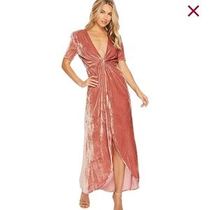 J.O.A Twist Front Velvet Dress